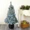 4ft. Pre-Lit Snowy Mountain Pine Artificial Christmas Tree, Blue LED Lights